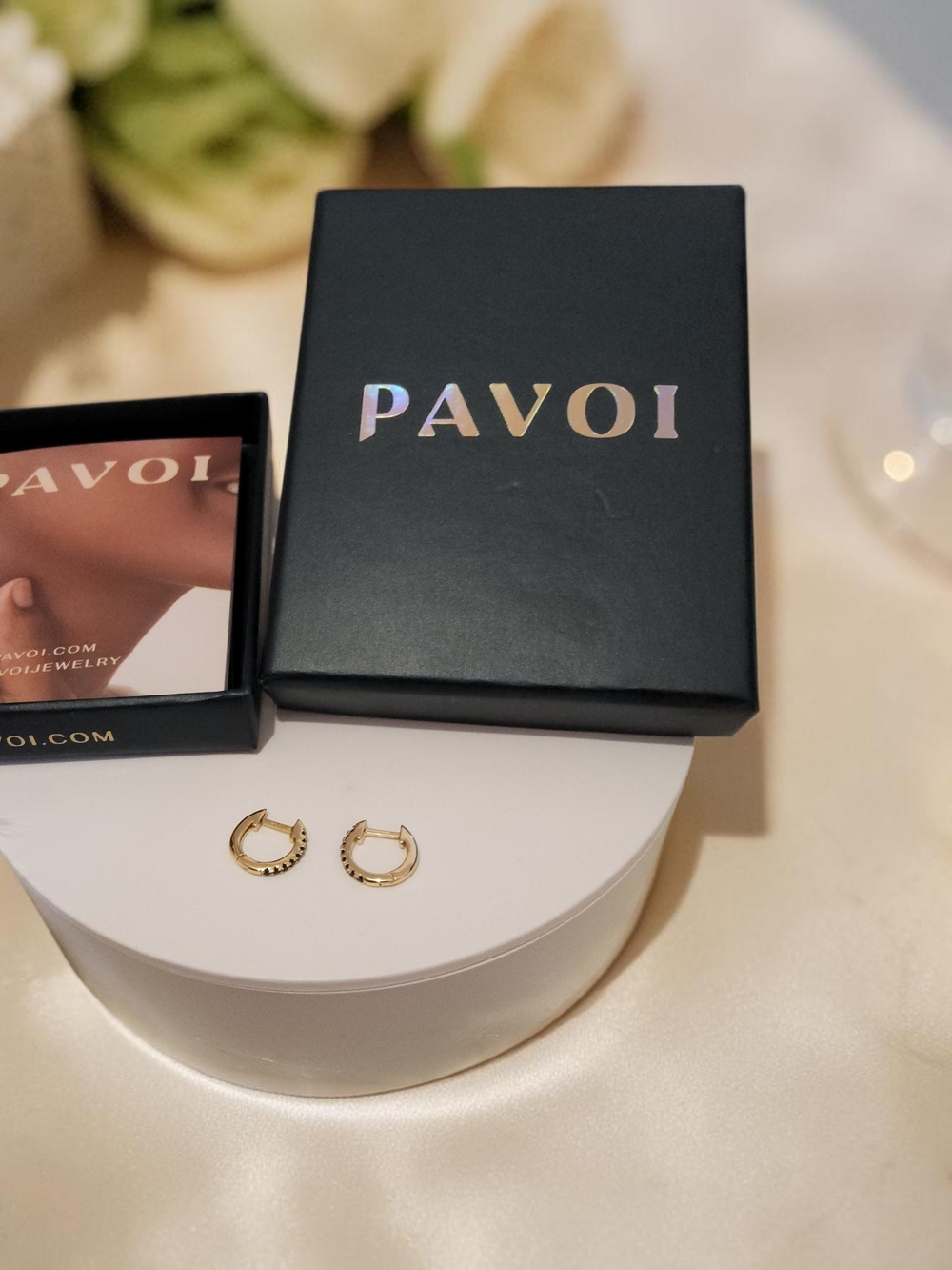 PAVOI Gold Textured Mini Hoop Earrings